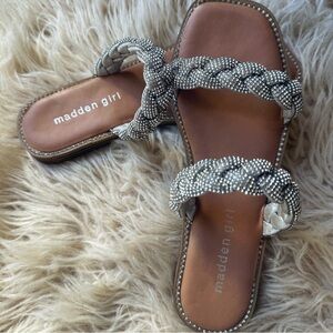Madden Girl Piaa Braided Rhinestone Sandals (Size 6.5M)